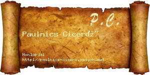 Paulnics Ciceró névjegykártya